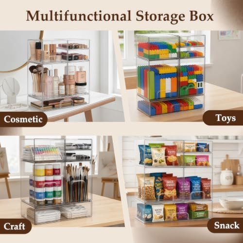 Baby Bottle Organizer 6 Pack Baby Bottle Storage Organizer Clear Bottles Station Acrylic Stackable Container Drawers Bin