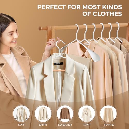 16.7 Inch Wooden Wide Shoulder Hangers for Sweater,Coat,Suit,20 Pack