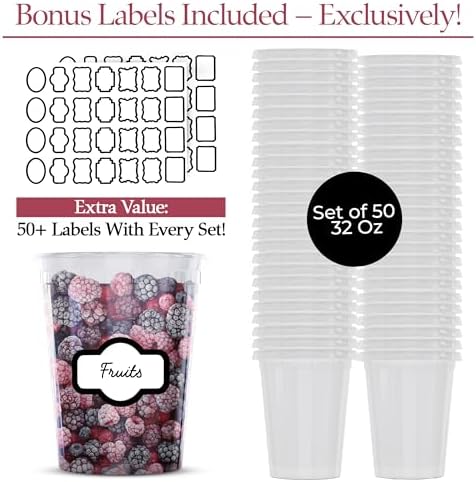 32 oz Deli Containers with Lids, 25-Set, Leakproof BPA-Free