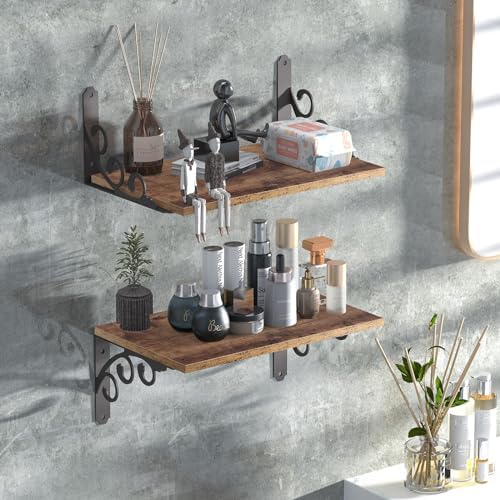 L Shelf Brackets for 4" 5" Board, Floating Shelf Bracket Heavy Duty Metal Shelving Brackets for Shelves, Decorative Iron