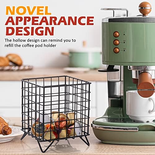 Zubebe 4 Pcs Coffee Pod Holder Large Capacity Coffee Pod Basket Wire Organizer Capsule Cages Metal Storage Capsule Baske
