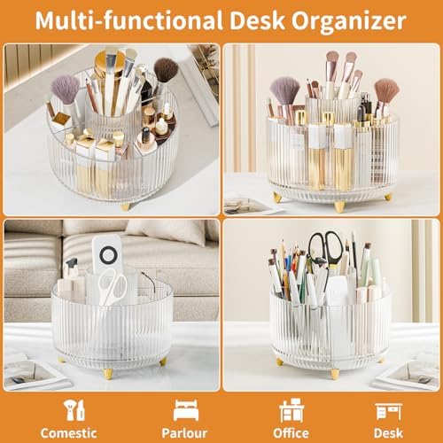 fanado 360° Rotate Makeup Brush Holder Organizer, Makeup Organizers Countertop, Makeup organization and Skincare Storage