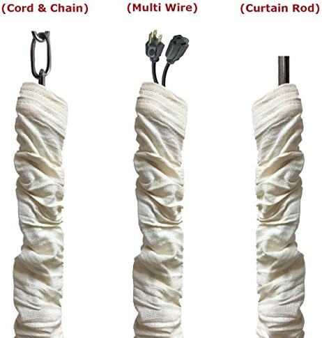 Royal Designs, Inc. Cord & Chain Cover 4 ft Silk Type Fabric, Chandelier Pendant Lighting Chain & Cable Management, Touc