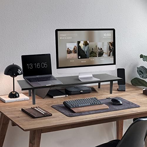Across-Star Dual-Monitor-Stand-Riser-For-Desk Adjustable Length 32-40 Inch，Large Desktop Computer Monitor Riser For 2 Sc