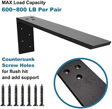 Countertop Support Bracket 2 Pack Heavy Duty Granite Hidden Forward L Shelf Bracket 12" x 6" x 2 1/2" Metal Corbels for 