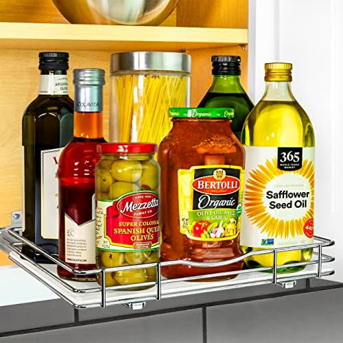 LYNK PROFESSIONAL® Pull Out Spice Organization for Cabinets - 12-3/8 inch Wide – Spice Rack for Inside Cabinets, Slide O