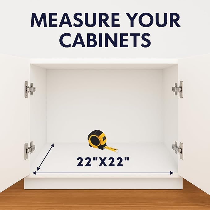BASIN - Heavy Duty Under Sink Mat - The Original Silicone Under Sink Mats for Kitchen Waterproof - Cabinet Liner - Organizers and Storage - Under Sink Cover Kitchen Cabinet Liner White 22x22