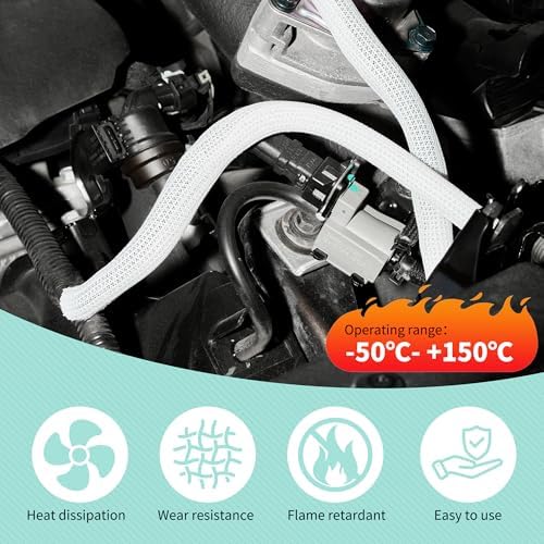 Split Wire Loom 1/4 Inch 100ft, Braided Cable Sleeve for Cable Management, Cord Protector for Pets, TV, Desk & Automotiv