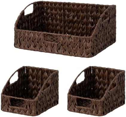 GRANNY SAYS Wicker Baskets for Organizing, Waterproof Basket for Shelves
