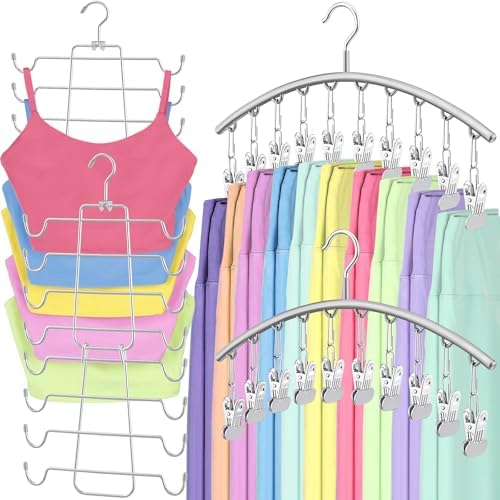TomCare 4 Pack Space Saving Hangers, Tank Top and Leggings Organizers