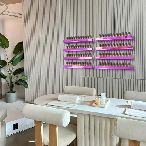 4 Pack 15 Inch Purple Reflective Acrylic Floating Wall Shelves