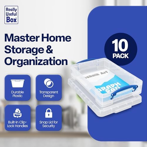Really Useful Box 4 Liter Plastic Storage File Box Container, 10 Pack