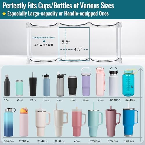 Premium Water Bottle Organizer for Stanley 40OZ & Various Bottles, Tumblers