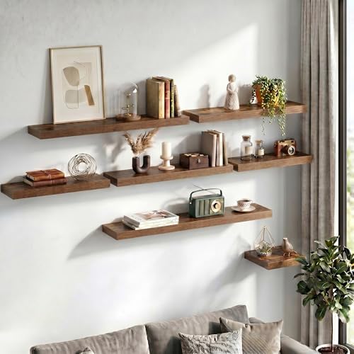 Fun Memories Floating Shelves for Wall 20 Inch, Set of 2 – Wall-Mounted Storage & Display Shelf with Invisible Bracket, 