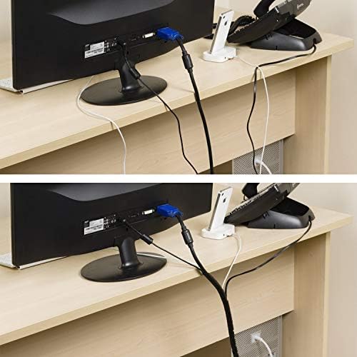 D-Line Cable Management Box (Large) & Cord Spiral Wrap (8.2ft Length) - Black