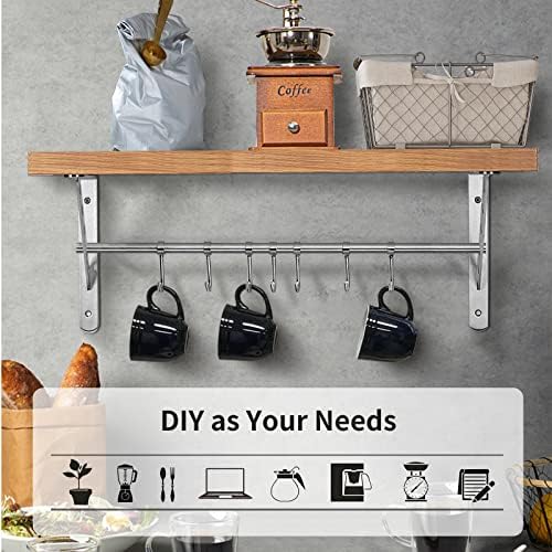 YUMORE 16 Inch Shelf Bracket, Heavy Duty L Bracket, 2 Pack