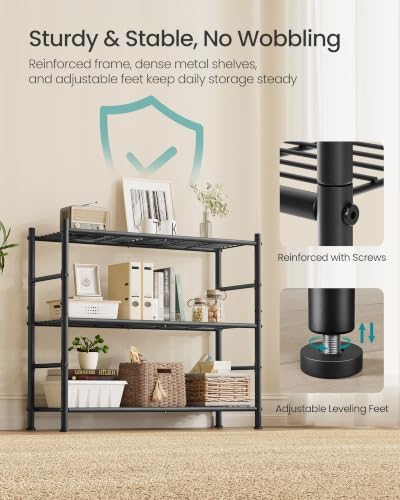 SONGMICS 3-Tier Storage Rack, Steel Wire Shelving Unit, Easy Assembly