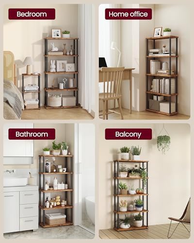 VASAGLE 5-Tier Shelf, Storage Shelves, Bookcase with Shelves, Living Room