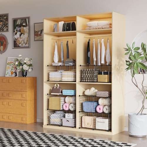 C&AHOME Wire Cube Storage, 2-Cube Storage Organizer Metal, C Grids, Black