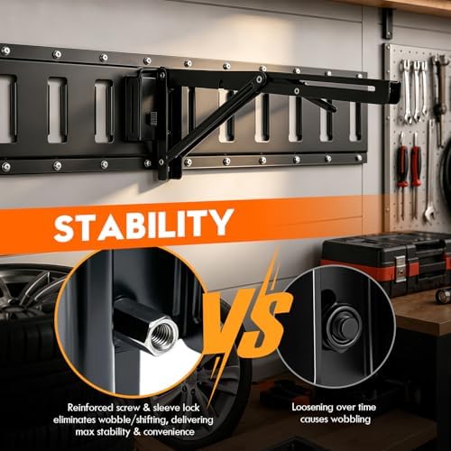 E Track Shelf Bracket, 14" Foldable 2 Pack Steel for Trailers/Vans