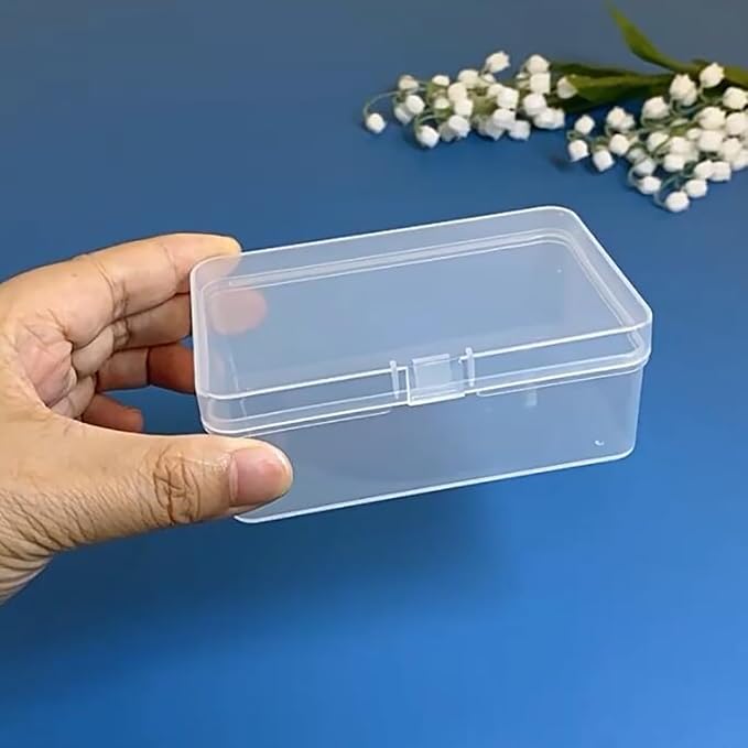 12 Pieces Clear Plastic Beads Storage Containers Box (4.13 x 2.56 x 1.58 Inch), Small Bead Organizer for Beads, Jewelry, Business Cards, Game Pieces, Crafts