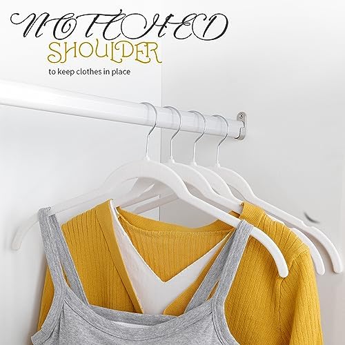 ManGotree 16.5'' Velvet Shirt Hangers with 360° Swivel Hook 50 Pack White