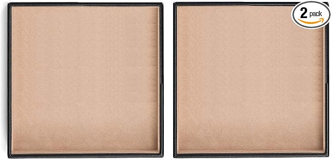 Glenor Co Jewelry Organizer Tray - Set of 2 - Stackable Empty Jewelry Storage Trays w/o Dividers - Display on Dresser or Drawer - Compatible with Other Trays - Black
