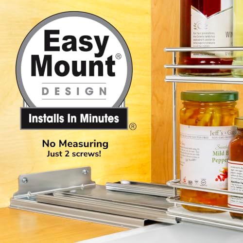 LYNK PROFESSIONAL® Pull Out Spice Organization for Cabinets - 10-3/8 inch Wide – Spice Rack for Inside Cabinets, Slide O