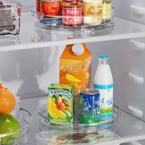 LAMU 3 Pack 9'' Lazy Susan Organizer Turntable for Cabinet, Pantry Organizers and Storage, Rotating Condiment Organizer 