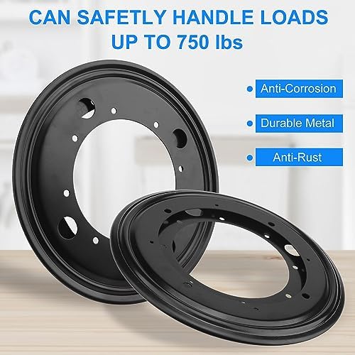 8 PCS 9 Inch Black Lazy Susan Turntable Bearing Plate, Lazy Susan Bearings Base, Lazy Susan Hardware, Easy Installation,