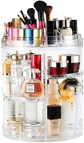 Boxalls Makeup Organizer Rotating, 8-Layer Large Capacity Cosmetics Organizer, 360 Adjustable Skincare Spinning Stand, C