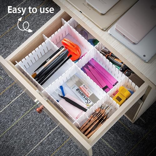 85Pcs Drawer Dividers, Adjustable Drawer Organiser, Cut at Will for Tidying Clutter Clothes, Socks, Makeup, Dresser, Kit