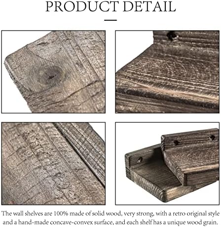 Freezing point Small Floating Shelves for Wall Set of 2 Natural Wood 4Inch Mini Wall Shelf Decor Plant Display Collectib