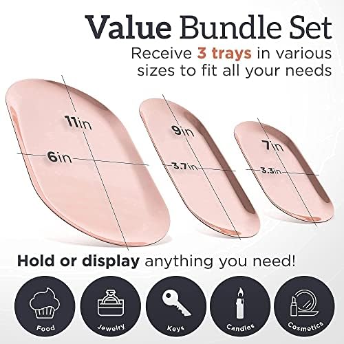 Rose Gold Stainless Steel Tray Set of 3, 7, 9 & 11 Inch Vanity