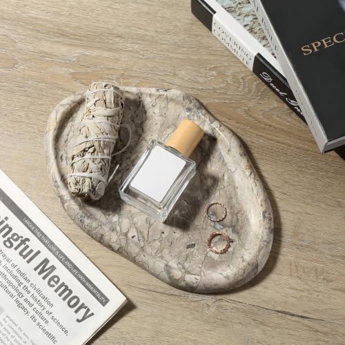 Koville Marble Vanity Tray for Bathroom, Cloud Shape Stone Key Tray