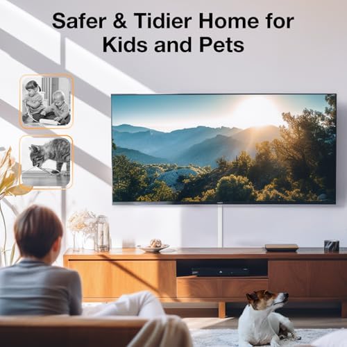 Delamu TV Cord Hider, 315in Wire Covers for 3-4 Cords on Wall, Large Cable Hider Cord Covers for Wires, Cable Management