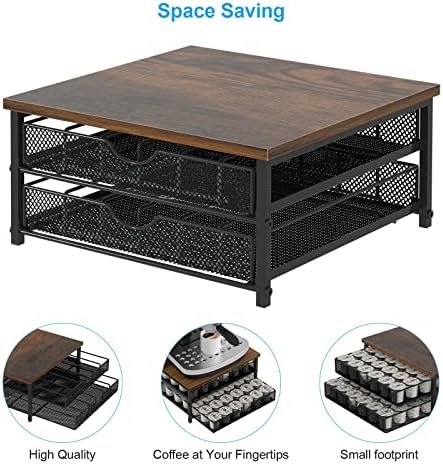 Coffee Pod Holder for Counter, Coffee Pod Drawer for K Cup Storage Drawer Holder, 72 Capacity Pods Storage Organizer Cup