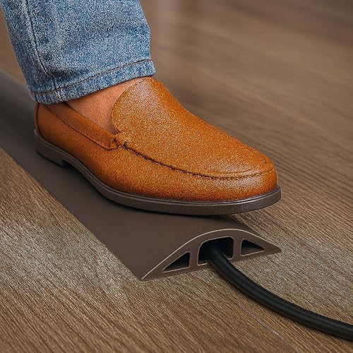 Electriduct D-2 Rubber Duct Cord Cover - 30 Inch (2.5 Feet) Brown Floor Cable Protector