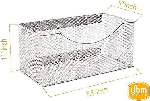 YBM HOME Magnetic Basket Storage Organizer with 16 Strong Magnets for Metal Desk, Fridge, Whiteboard, and Wall Locker Ac