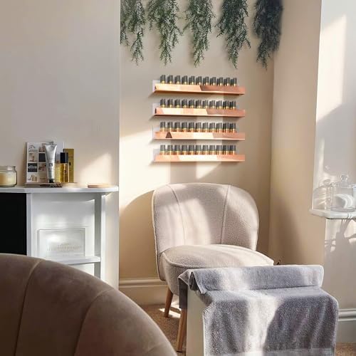 4 Pack 15 Inch Rose Gold Reflective Acrylic Floating Wall Shelves