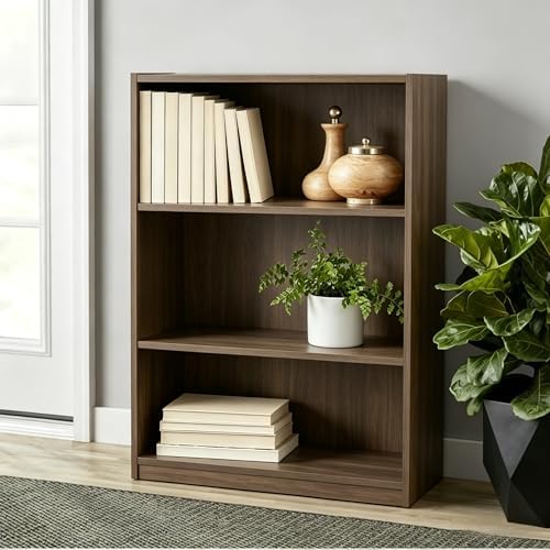 3 Shelf Bookcase, 31.5" H Small Book Shelf for Small Spaces, 3 Tier Bookshelf for Home Office and Dorm, Short Wooden Sto