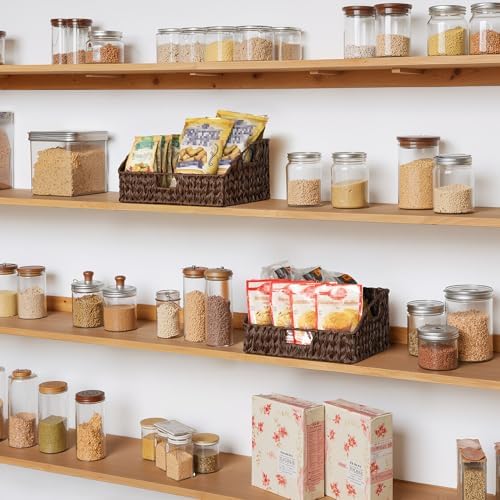 GRANNY SAYS Wicker Storage Baskets, Trapezoid Woven Baskets for Storage
