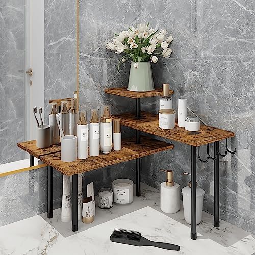 Homode Kitchen Countertop Organizer - 3 Tier Corner Shelf, Bathroom Counter Organizer, Spice Rack, Coffee Bar, Over Sink