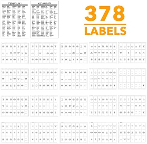SpaceAid Spice Drawer Organizer with 24 Spice Jars, 378 White Minimalist Spice Labels, 4 Tier Seasoning Rack Tray Insert