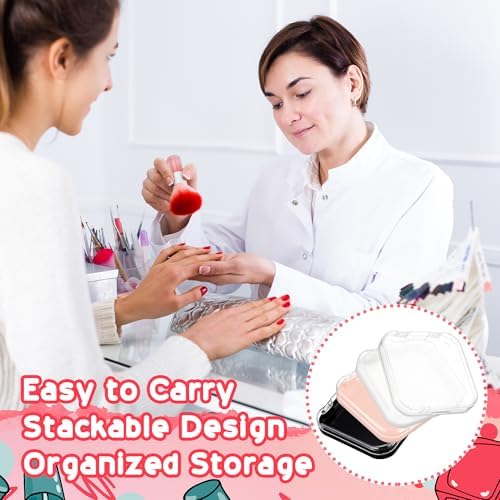 AceOrbit 48 Pcs Press on Nail Boxes with 180 Pcs Adhesive Double Sided Tape Acrylic Press on Nail Packaging Cases in 4 C