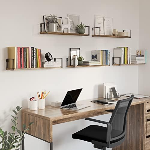 Wallniture Avila 24" Floating Shelves for Wall, Kitchen Organization & Office Shelves, Bookshelf for Living Room Decor, 