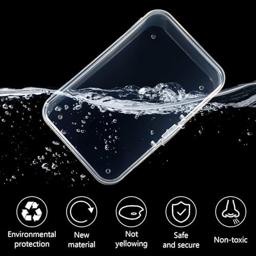 SATINIOR 300 Packs Clear Small Plastic Containers 3.27 x 2.13 x 1.02 Inches Transparent Storage Box with Hinged Lid in B