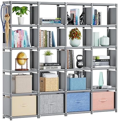 Mavivegue 20 Cube Storage Organizer Bookshelf, Grey