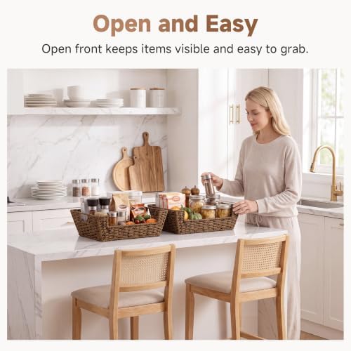 StorageWorks Woven Baskets for Organizing, Large Wicker Storage Basket