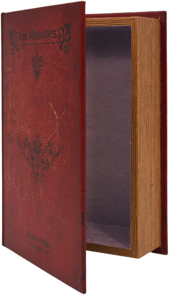 PACOLO Decorative Book Boxes, Faux Wood cover Storage for Hidden Jewelry, Money, and Cash